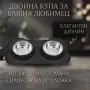 Двойна купа за домашни любимци, с неръждаеми купички и противоплъзгаща силиконова основа, снимка 1