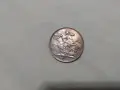 Викторианска брошка от сребърна британска монета Crown 1891 г., снимка 1
