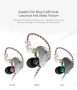 Вградени монитори, KZ ZSX 1DD+5BA Хибридни HiFi стерео шумоизолиращи спортни IEM слушалки, снимка 2