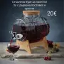 Стъклено буре за напитки 3 литра с дървена поставка и кранче, снимка 1