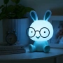 Детска LED нощна лампа Зайче – 23 см, 3 нива на яркост, сензорно управление и USB захранване, Синя, снимка 1