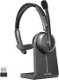 Nuroum HP31S (3rd Gen) Bluetooth слушалка с микрофон, USB донгъл, зарядна база, Noise Cancelling, снимка 1