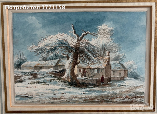 Оригинален акварел (1824 г.) - Уилям Коуен, снимка 2 - Картини - 54097892