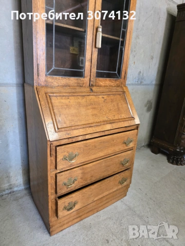 Ретро писалище с оловен витраж, снимка 3 - Бюра - 54347134