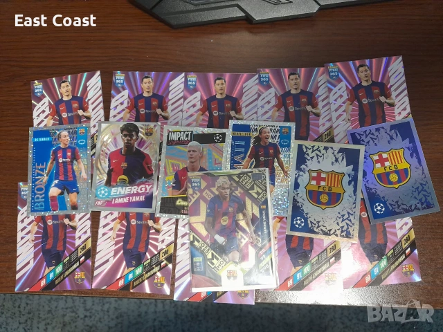 Изгодно Lot Panini Barcelona Барса Барселона 10 пъти Левандовски, рядка на Ямал