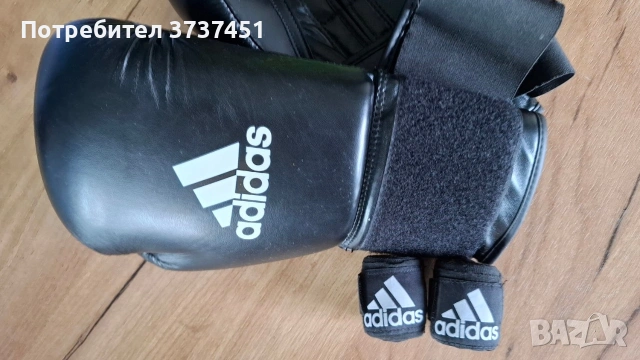 Боксови ръкавици Adidas + бинтове, снимка 6 - Бокс - 54965163