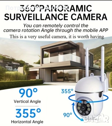 Wi-fi смарт камера 1080p, снимка 2 - IP камери - 54457129
