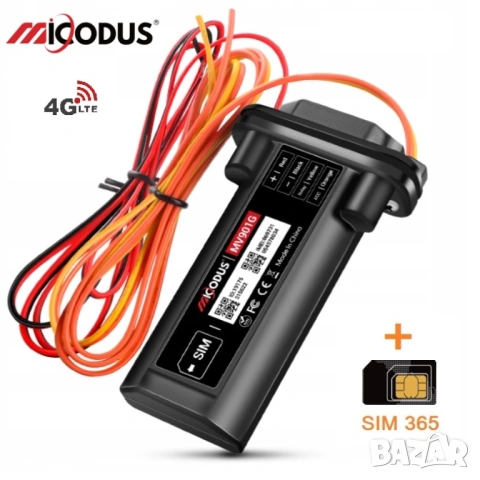 GPS тракер MiCODUS MV901G 4G – водоустойчив, с опция за предплатена СИМ карта