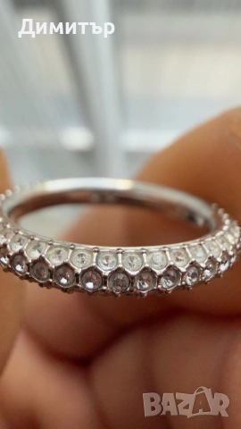 Годежен пръстен с диамант и Swarovski  , снимка 5 - Пръстени - 55014713