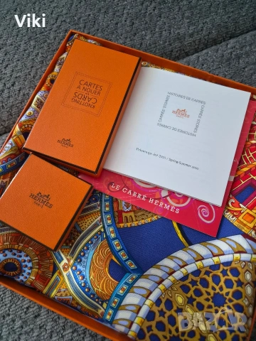 Чисто нови оригинални Hermes шал и пръстен за шал, снимка 7 - Шалове - 54968567