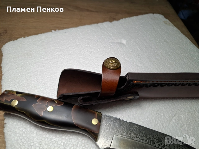 Ловен нож ръчна изработка нож с релефно острие, снимка 11 - Ножове - 54391947