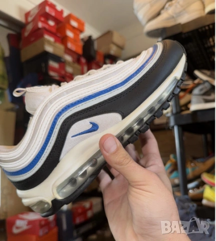 Nike Air Max 97 White Black Royal Blue номер 40 оригинални маратонки , снимка 3 - Маратонки - 54949205