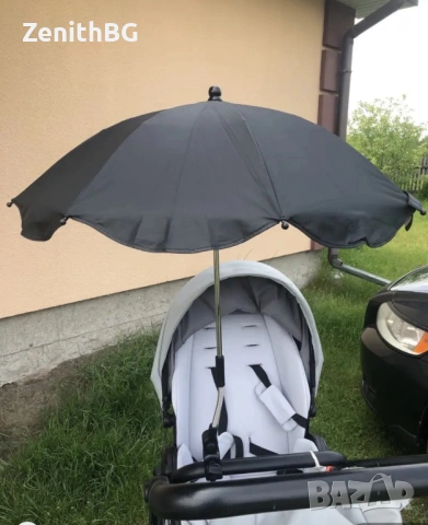 Универсален чадър за бебешка, детска количка с UV защита, снимка 3 - За бебешки колички - 54019954