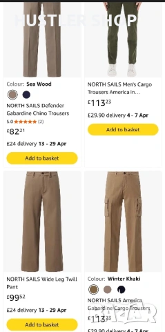 Мъжки карго панталон NORTH SAILS. Размер 52/L, снимка 7 - Панталони - 54052632