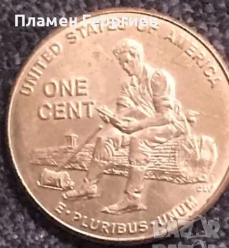 1 цент 2009 САЩ.юбилейна много рядка монетта