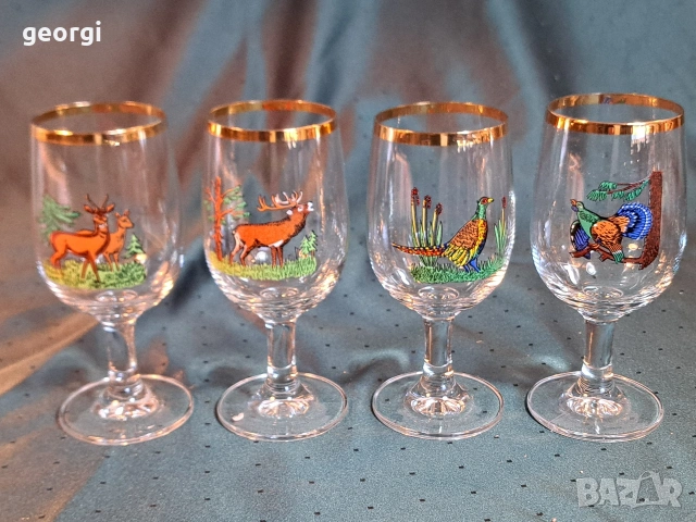 4 немски чаши с ловни мотиви 35/1