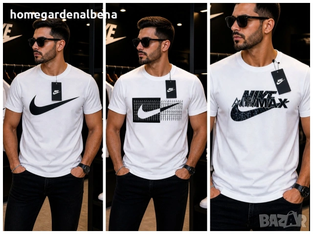Nike мъжки тениски бели голям Swoosh box Air Max размер S L XXL premium quality