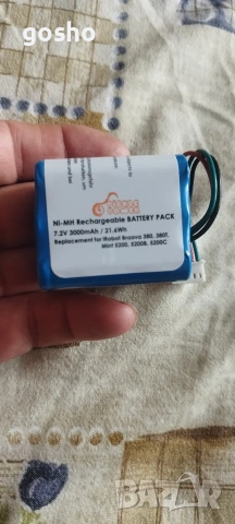 Акумулаторна батерия Pickle Power 7.2V 3000mAh за прахосмукачки iRobot Braava 380, 380T и др , снимка 2 - Прахосмукачки - 54713522
