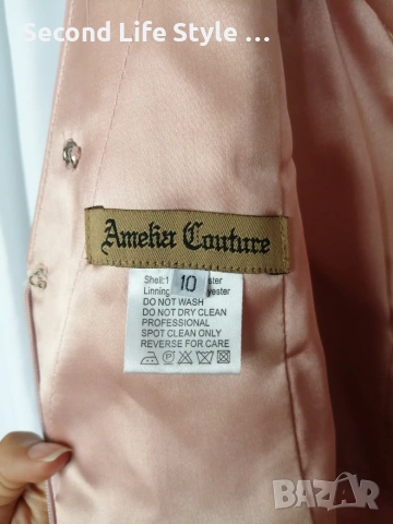 Amelia Couture дълга официална дамска рокля в розов цвят р-р L, снимка 13 - Рокли - 55113685