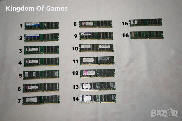 16 DDR RAM ПАМЕТ Kingston/ADATA/PQI/Nanya/Infineon/VDATA Тествана и Работеща за Настолен Компютър