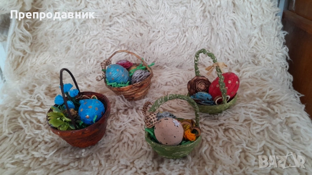 Ръчно изработени великденски кошнички, снимка 8 - Декорация за дома - 54044452
