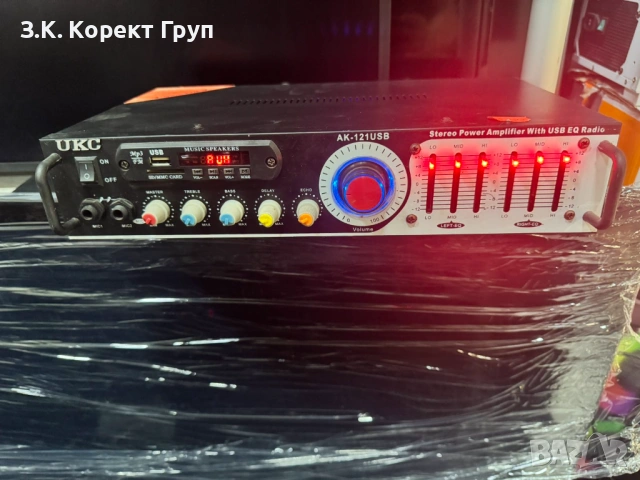 UKC AK-121USB караоке стерео усилвател, снимка 3 - Ресийвъри, усилватели, смесителни пултове - 54935691