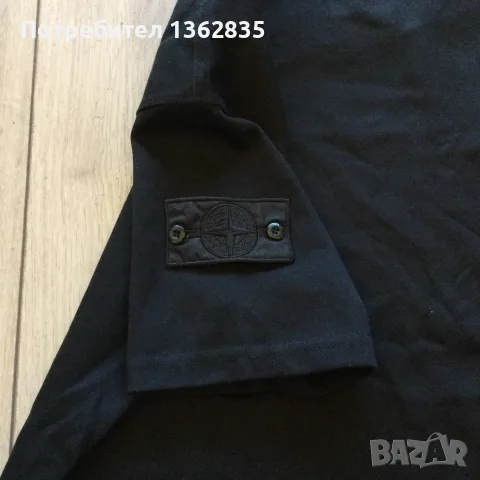 НОВА 100 % оригинална мъжка памучна черна тениска STONE ISLAND размер L от Италия, снимка 2 - Тениски - 55559883