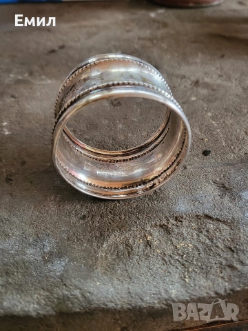 Антикварен сребърен пръстен за салфетки , снимка 3 - Колекции - 54164726