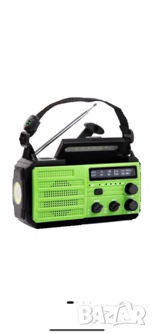 Преносимо радио, соларно зареждане, AM/FM, 8000 mAh, фенерче, USB зарядно за телефон, 3 режима на LE