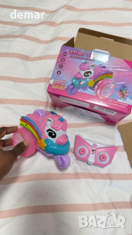 Количка с дистанционно управление за момичета, Еднорог с LED светлина, снимка 9 - Електрически играчки - 54064568