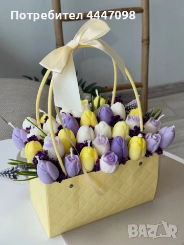 Букет с лалета , снимка 2 - Подаръци за жени - 54264448