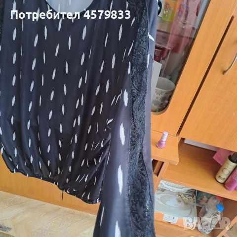 Черна дамска блуза, снимка 3 - Блузи с дълъг ръкав и пуловери - 54147570