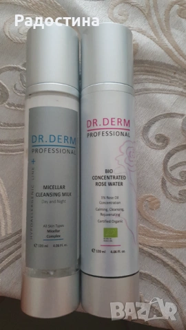 Dr. Derm Professional: Мицеларно мляко + Био концентрирана розова вода (120ml)