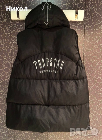 Супер як елек Trapstar, с качулка, в черен цвят, снимка 3 - Спортни дрехи, екипи - 54250106