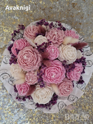 Луксозен букет от соеви свещи 🌸 Нежност 🌸