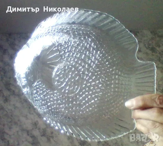 Стъклено плато форма на риба ,ордьоври , снимка 3 - Прибори за хранене, готвене и сервиране - 37970903