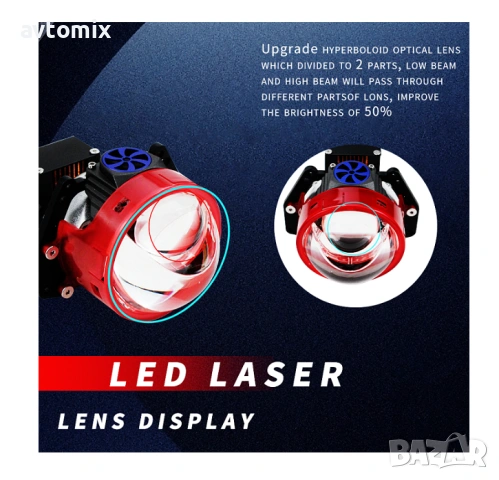 Bi-LED лупи за вграждане във фарове с къси и дълги светлини 3"инча 156W 8000lm 12V, снимка 4 - Аксесоари и консумативи - 54344089