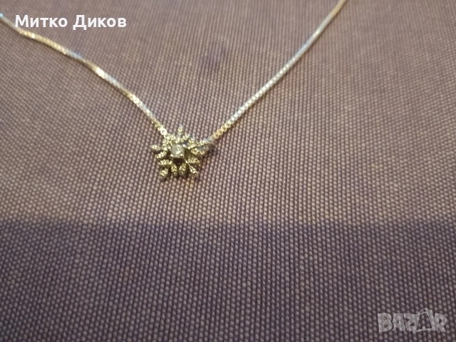 Колие сребърно слънце с верижка проба 925- 3.11грама ново, снимка 2 - Колиета, медальони, синджири - 55189901