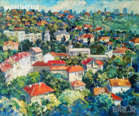Картина "Оряхово-панорама", худ. Радослав Иванов, 2006 г., снимка 2 - Картини - 54124807