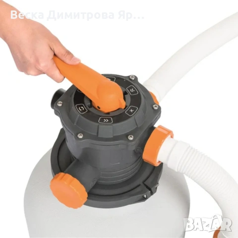 Пясъчна помпа за басейн 500W с таймер и дебит 11 355 л/ч – Кристално чиста вода без усилие, снимка 4 - Басейни и аксесоари - 55034874