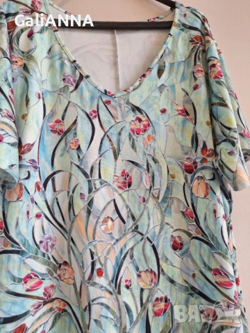 СТРАХОТНА СВЕЖА РОКЛЯ/ТУНИКА 3XL-4XL, снимка 2 - Туники - 54672630