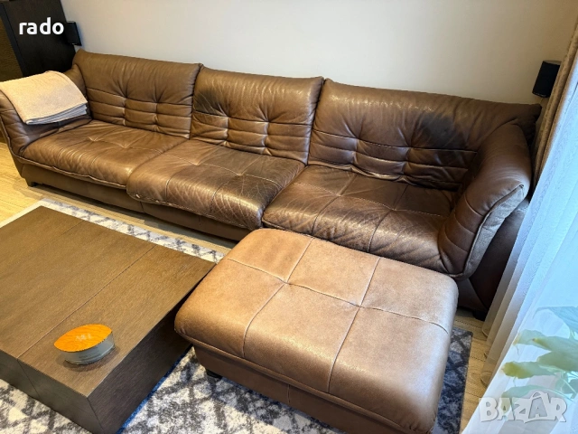 Модулен диван и табуретка Natuzzi Editions Intrigo - Естествена кожа