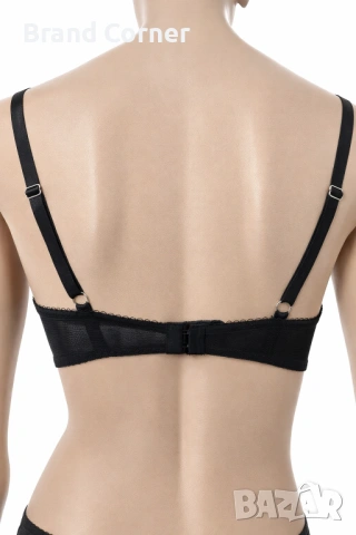 Hunkemöller черен дантелен сутиен с декоративни ленти – 80E, снимка 4 - Бельо - 54560402