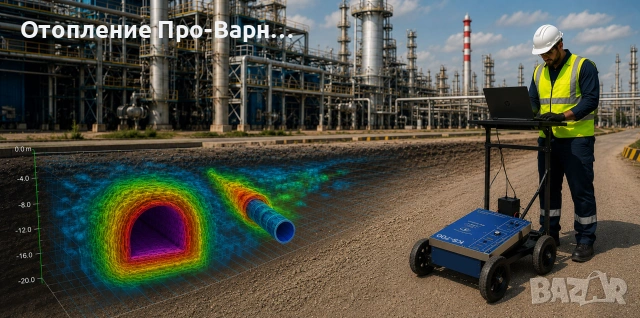 GPR сканиране на подземна комуникация до 40 метра дълбочина