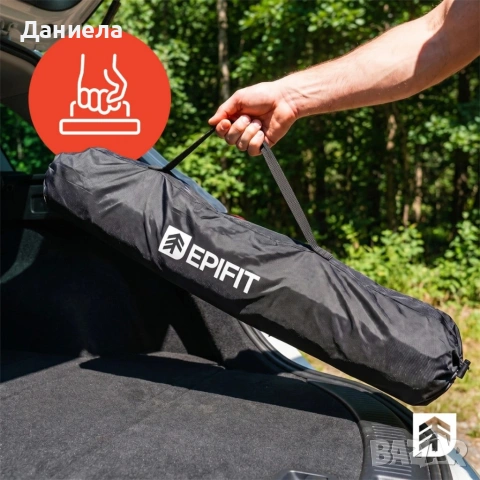 Сгъваем къмпинг стол EPIFIT черен – Здрав, лек и удобен до 120 кг, снимка 7 - Столове - 54839526