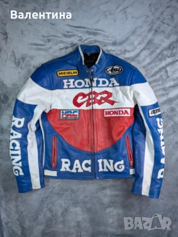 Мото яке Honda CBR Racing 90s Leather Jacket M, снимка 2 - Якета - 54665201