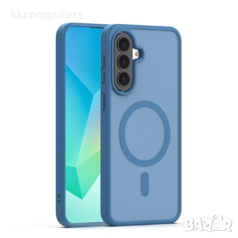 Калъф силикон с MagSafe / Тъмно син / за Samsung A37 5G и Протектор Баркод : 3133889