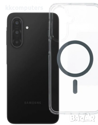 Калъф силикон с MagSafe Drop / Прозрачен-Сив / за Samsung A17 + Протектор Баркод : 3134066