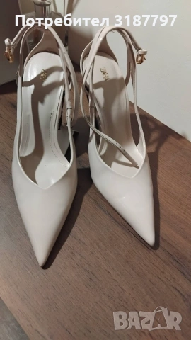Бежови обувки на ток Zara – размер 38, нови с етикет – 20 €, снимка 3 - Дамски обувки на ток - 55122918