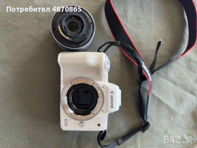 Canon EOS M50 Mark II White + EF-M 15-45mm IS STM, снимка 3 - Фотоапарати - 55092243